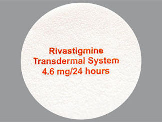 This is a Patch Transdermal 24 Hours imprinted with Rivastigmine  Transdermal System  4.6 mg on the front, nothing on the back.