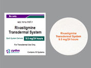 Rivastigmine: Esto es un Parche Transdérmico 24 Horas imprimido con Rivastigmine  Transdermal System  9.5mg en la parte delantera, nada en la parte posterior, y es fabricado por None.