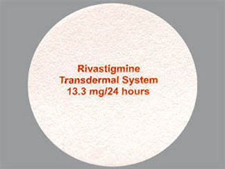 This is a Patch Transdermal 24 Hours imprinted with Rivastigmine  Transdermal System  13.3mg on the front, nothing on the back.