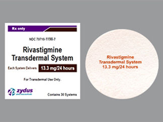 Esto es un Parche Transdérmico 24 Horas imprimido con Rivastigmine  Transdermal System  13.3mg en la parte delantera, nada en la parte posterior, y es fabricado por None.