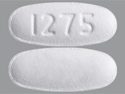 Deferasirox: This is a Tablet imprinted with 1275 on the front, nothing on the back.