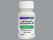 Azithromycin: This is a Suspension Reconstituted Oral imprinted with nothing on the front, nothing on the back.