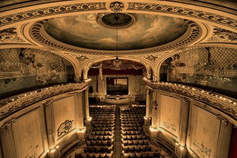 File image: Ornate abandoned historic theatre interior viewed from above