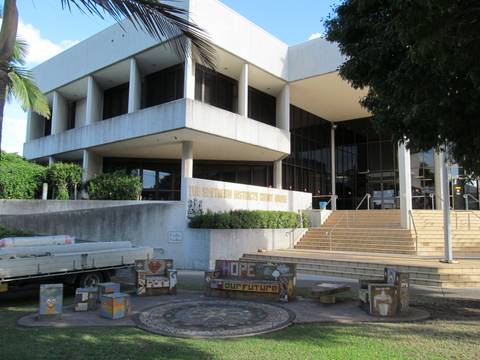 File image: The Southern Districts Court House building with mosaic benches outside