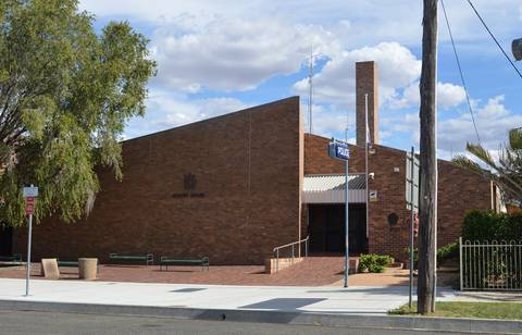 File image: Brick courthouse and police station in regional Australian t