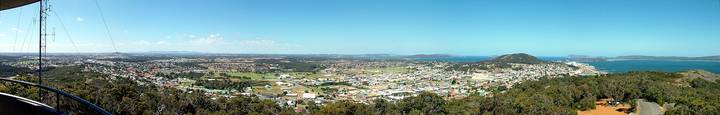 File image: Aerial view of a sprawling regional Australian town under blue sky