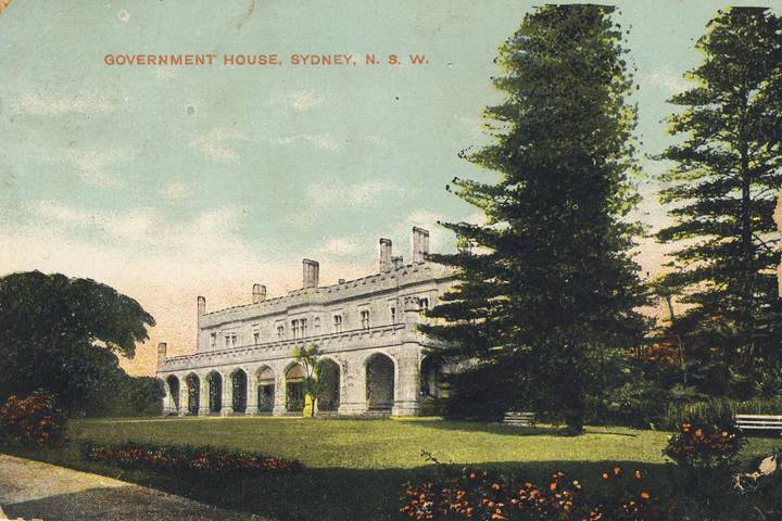File image: Government House Sydney: grand stone building with arches and gardens