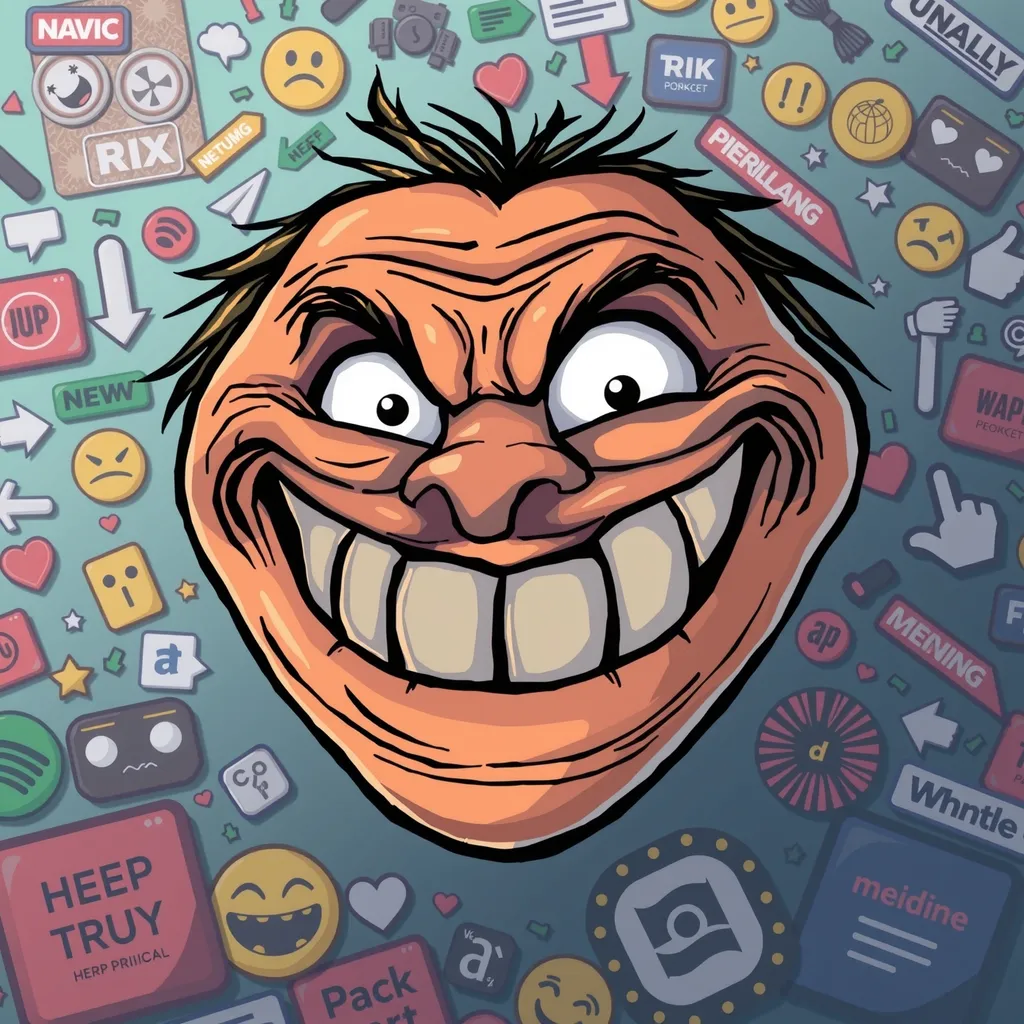 InspirePix Troll face mischief memes colorful cartoon