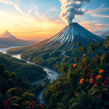 AI generated image for Volcanoes category