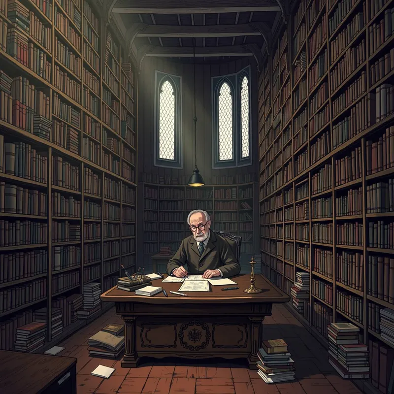 InspirePix | Vintage library dim lights shelves of knowlege