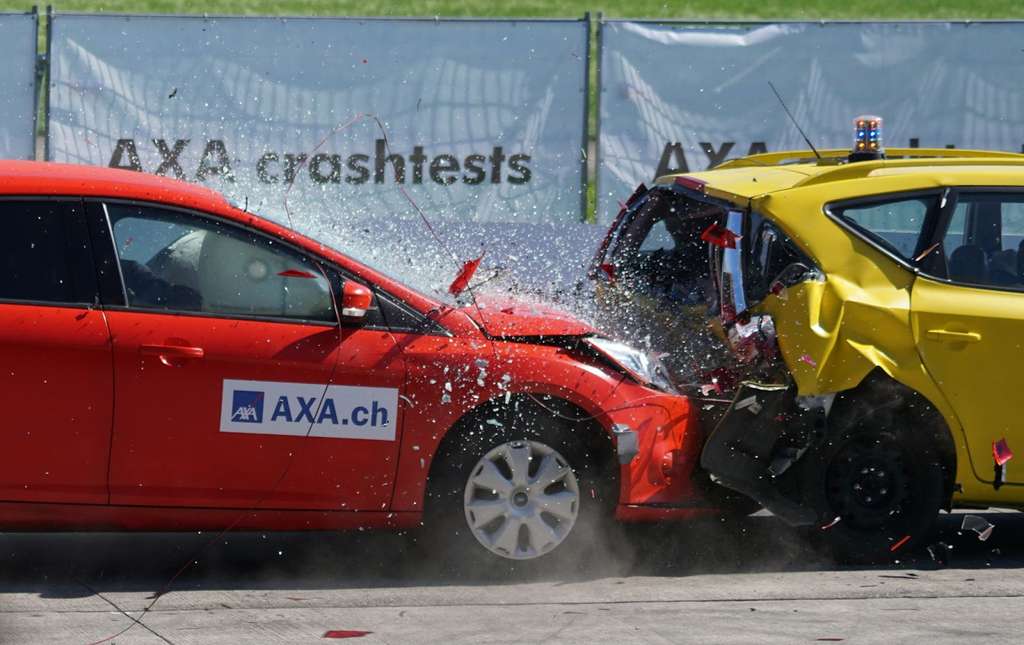 A vehicle crash test