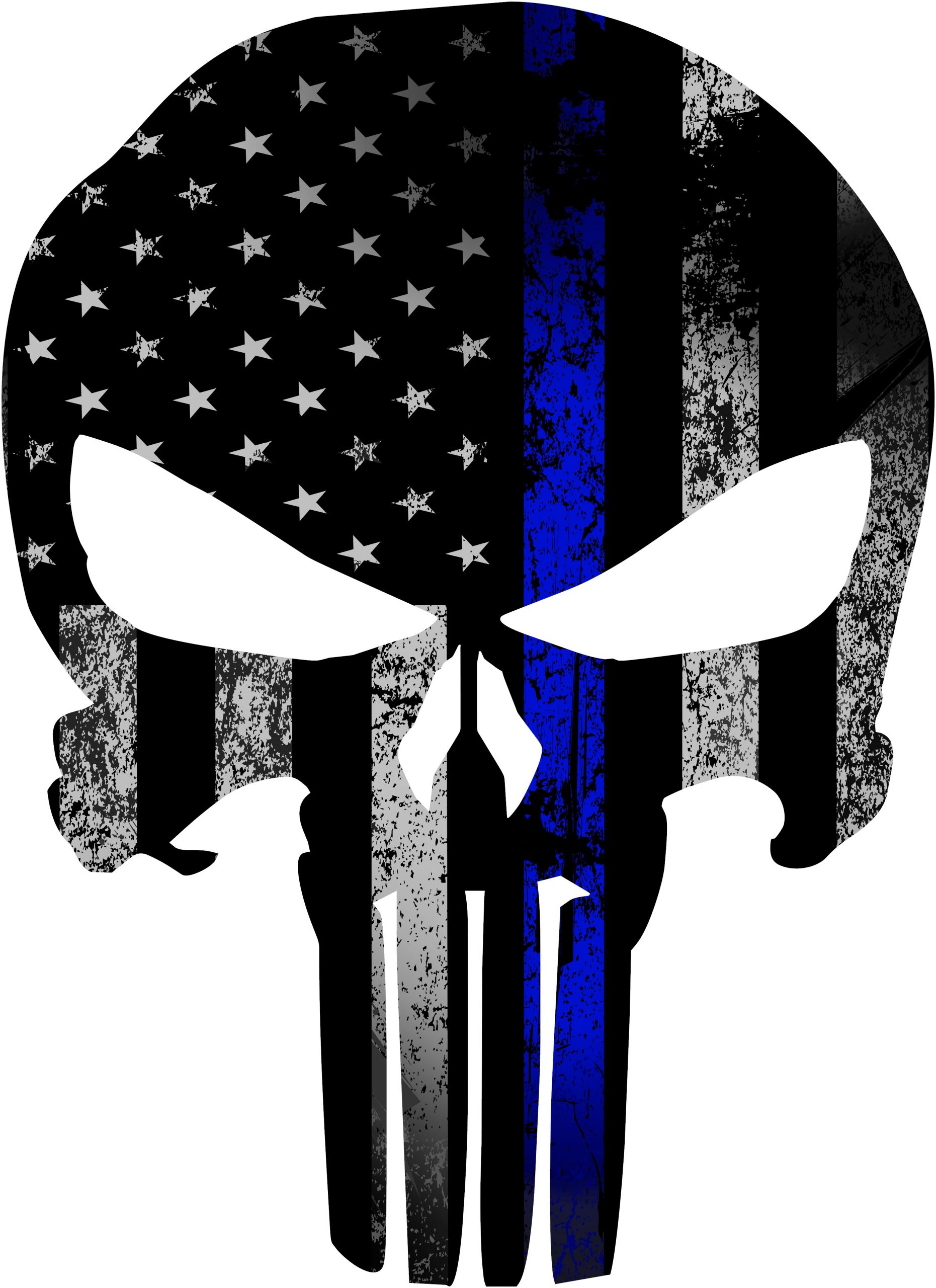 blue punisher skull