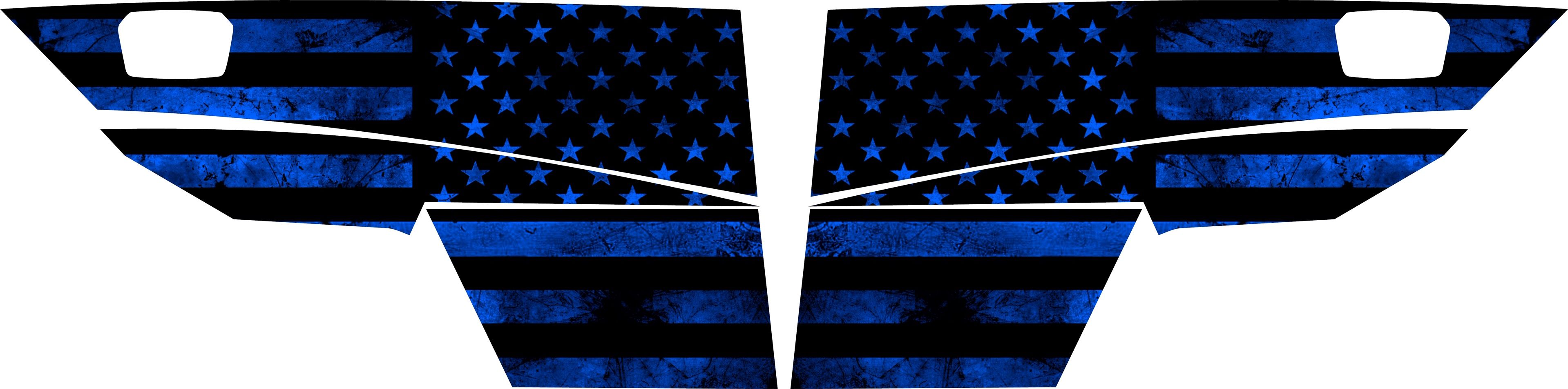 General Front Doors Blue and Black American Flag
