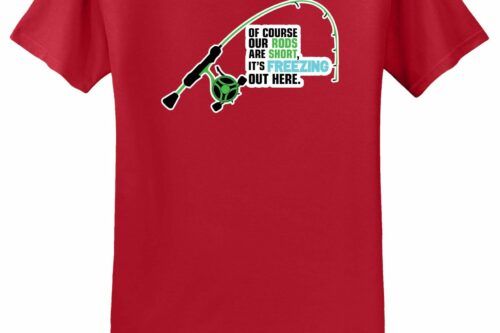 Shirtless Man Ice Fishing Kids T-Shirt