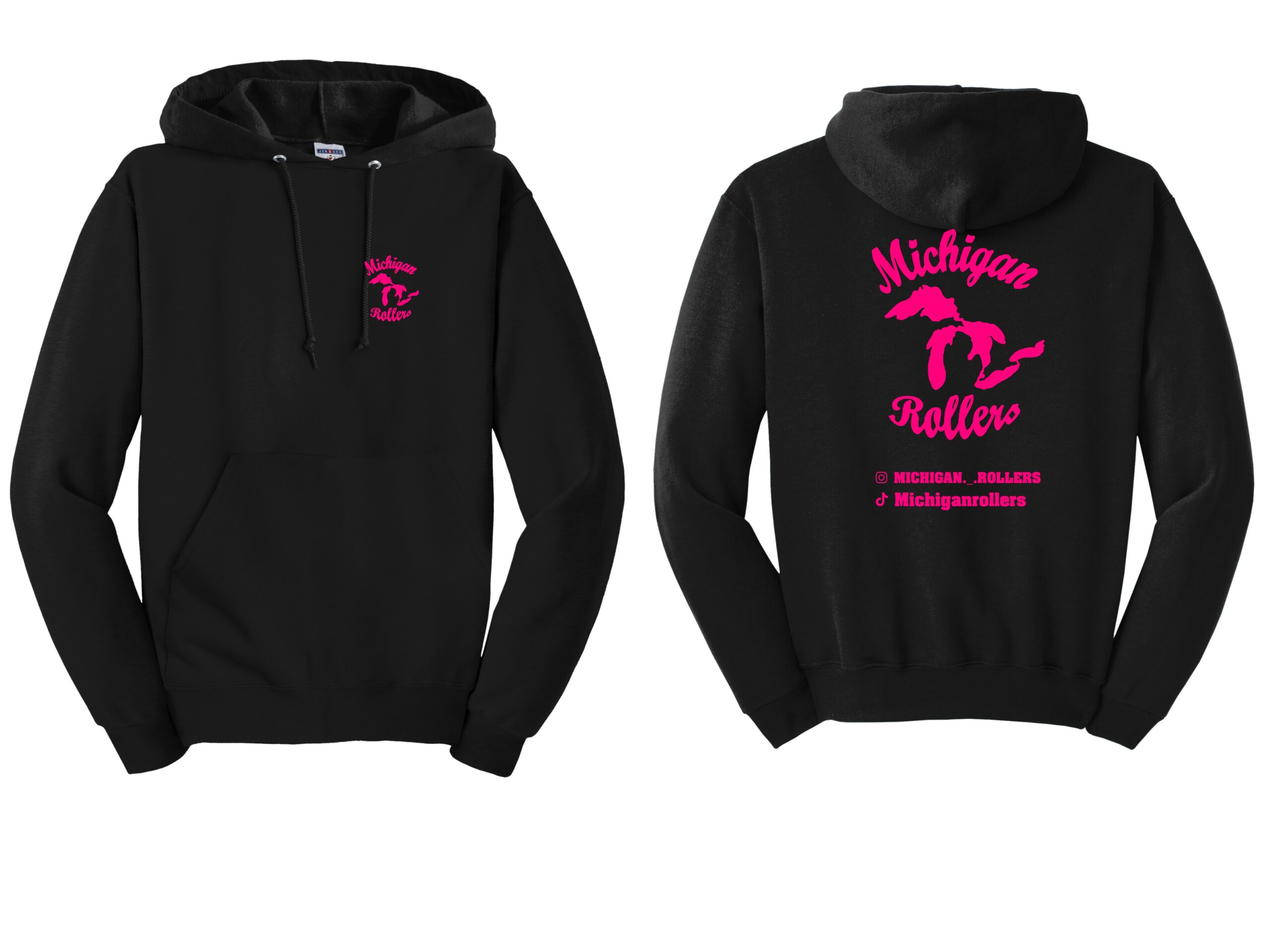 Black with Neon Pink hoodie
