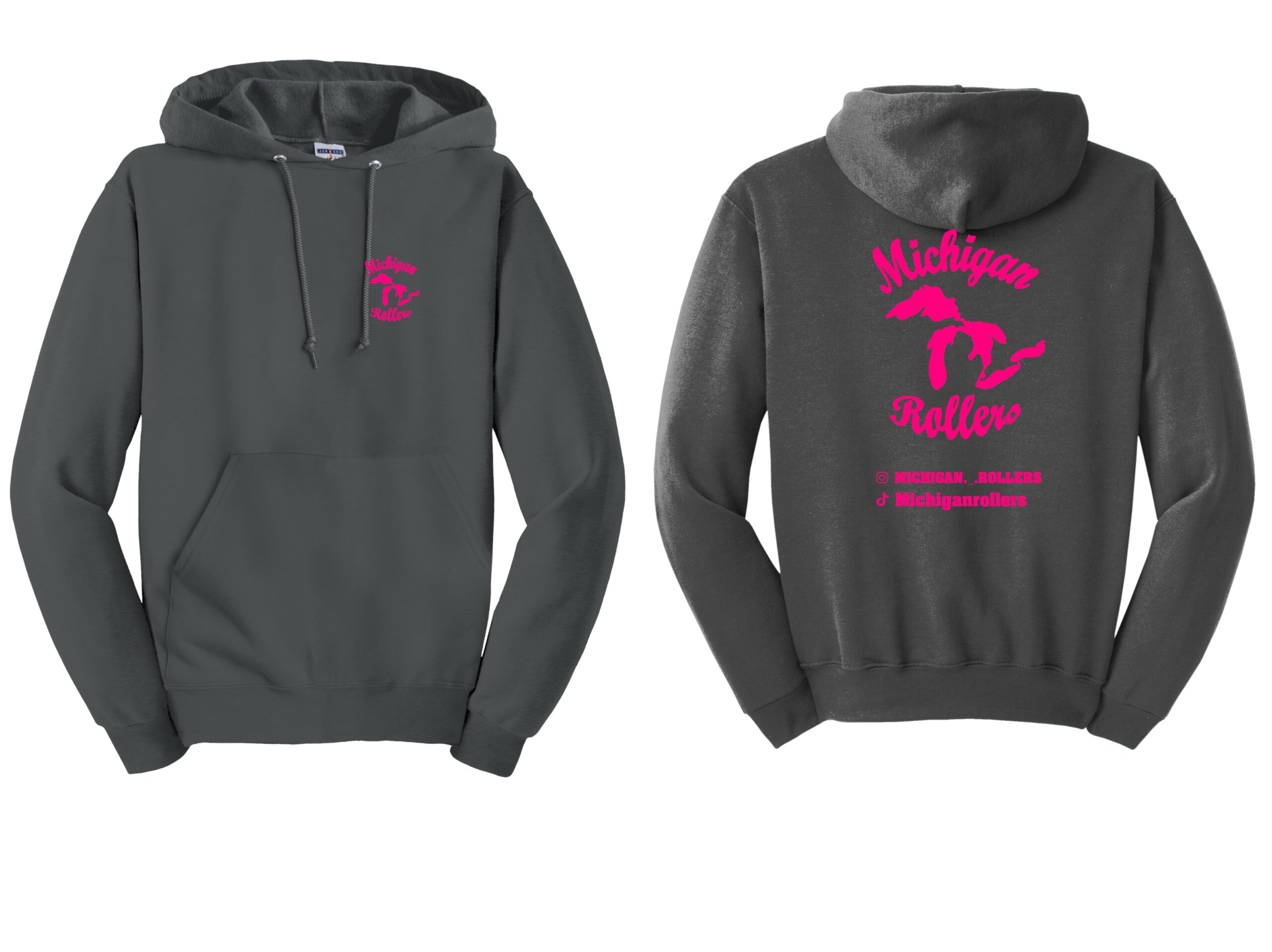 Charcoal with Neon Pink hoodie