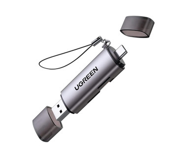 Lector de Tarjetas UGREEN 50706 - SD/Micro SD - USB-C - Plata