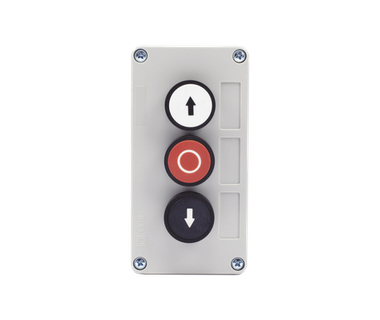 Botonera Triple AccessPro XBS-SW-02 - Con Bot�n de Stop � Protecci�n IP40 | Para Barreras Vehiculares, Operadores Corredizos y Abatibles