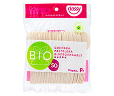 Cuchara Pastelera Classy MPD0788MP - Cubiertos Biodegradables � Materiales Aprobados FDA | Paquete 50 Piezas � Alta Calidad e Higiene