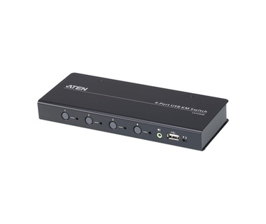 Switch KM ATEN CS724KM - 4 Puertos | USB Tipo B � Boundless Switching � RS232 | Controla 4 Computadoras con 1 Teclado y Mouse
