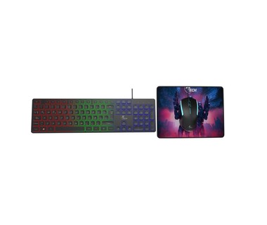 Kit Gamer XTech XTK-535S - Teclado - Mouse - MousePad - Al�mbrico - Espa�ol - LED