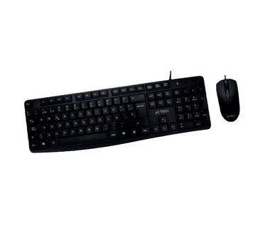 Kit de Teclado y Mouse Acteck AC-928984 - Al�mbrico - USB - Espa�ol - Negro