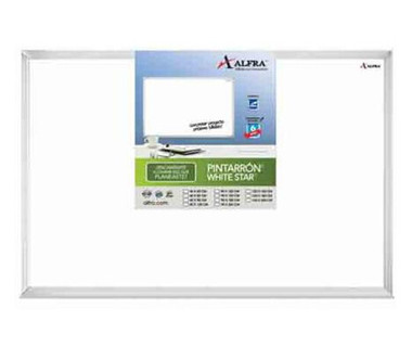 Pizarr�n Alfra White Star 120x150 cm | Superficie Blanca Magn�tica | Marco de Aluminio | Ideal para Oficina o Aula | Alta Durabilidad