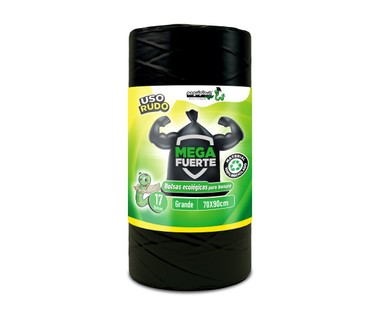 Bolsa para Basura ANGUIPLAST Jumbo - 70x90 cm � Calibre 120 | Rollo 17 Bolsas � 10 kg � Reciclada Aroma Lim�n