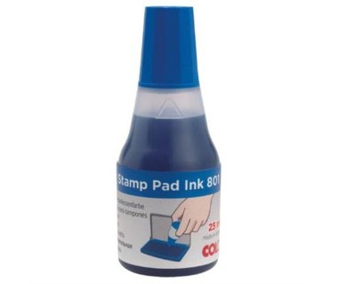 Tinta para Sello Barrilito 801A - Color Azul � Base de Agua | 25 ml de Volumen � Uso para Coj�n