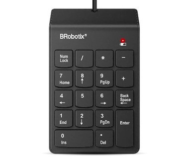 Teclado Num�rico BRobotix 963234 - USB - Inclinaci�n de 15� - Negro
