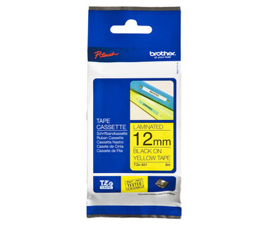 Cinta para Rotulador Brother TZe631 - Cinta Laminada � 12 mm Ancho | Poli�ster � Texto Negro sobre Fondo Amarillo
