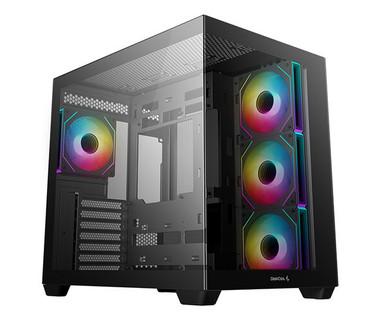 Gabinete DeepCool CG530 4F Midi-Tower Negro - Compatible con ATX Micro-ATX Mini-ITX - USB 3.0 - Sin Fuente de Poder - Incluye 4 Ventiladores Instalados - Modelo R-CG530-BKADA4-G-1