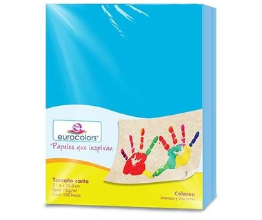 Papel Cortado Eurocolors EC0003 - Carta | 100 piezas � Azul Celeste � Compatible con impresoras Epson Stylus Pro 7600 9800 4800 4880 9600