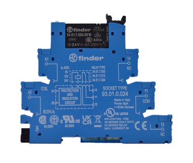 Interface con Rele Finder 385100240060 - 24 V AC/DC - 6 A - Alta fiabilidad y rendimiento para aplicaciones industriales