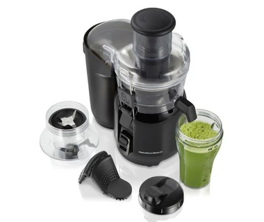Extractor y Licuadora Hamilton Beach 2 en 1 - Boca grande para frutas enteras | Jugo y licuado rapido | Solucion practica para cocina