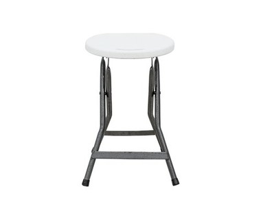 Banco Modamob ZL-D30-I - Plegable � Material Pl�stico Blanco | Di�metro 30 cm � Altura 46 cm � Dise�o Compacto para F�cil Almacenaje