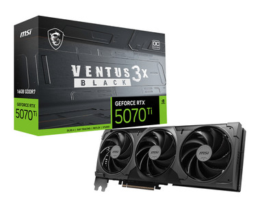 Tarjeta de video MSI GeForce RTX 5070 Ti 16 GB GDDR7 VENTUS 3X OC - PCIe 5.0 | triple ventilador � 256 bit � DisplayPorts � HDMI