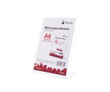 Marco para Letreros Nextep Vertical A6 10.2x15.2cm � Acr�lico Transparente � Modelo NE-316AS � Alta Durabilidad y Dise�o Profesional