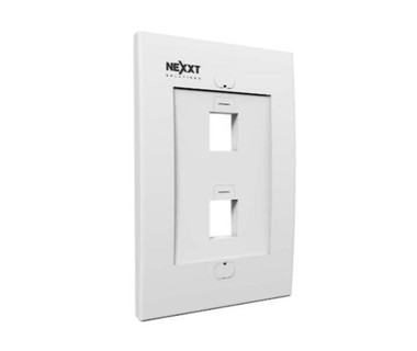 Placa de Pared Nexxt AW161NXT02 - 2 Puertos - Keystone - Blanco