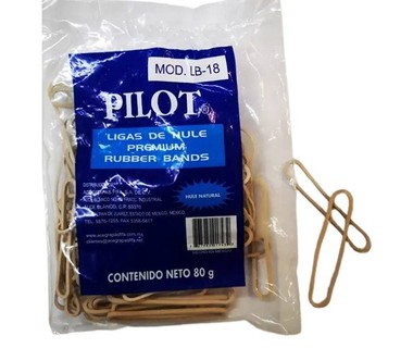 Ligas Pilot p1743 - Caucho Natural � Tama�o Est�ndar (No. 18) | Calibre 80 g � Bolsa de 80 gramos