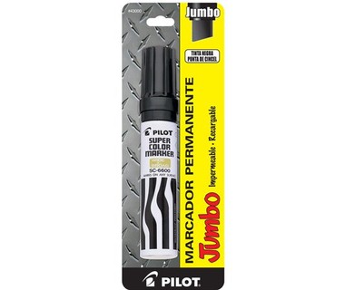 Marcador Permanente Pilot SC6600-NE - Punta Cincel Jumbo � Color Negro | 12 piezas