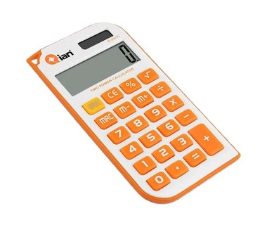 Calculadora de Mano QIAN QYD-164EC-01 - Cient�fica � 8 D�gitos | Bater�a Solar � Funciones B�sicas y Dise�o Compacto Naranja Blanco