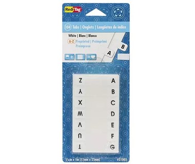 Banderitas Adhesivas Redi-Tag B31005 - Uso de Oficina � Pl�stico Duradero Blanco | 2.5 x 1.1 cm � 104 Pesta�as por Paquete
