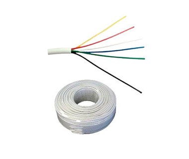 Cable de Alarma Saxxon OWAC6100J - Cable 6 Conductores � Calibre 22 AWG | Bobina de 100 m � Uso Interior Reforzado para Control de Acceso