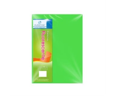 Cartulina Euromac - Cartulina Fluorescente � Tama�o 47.5x66 cm | Color Verde | Paquete con 100 hojas