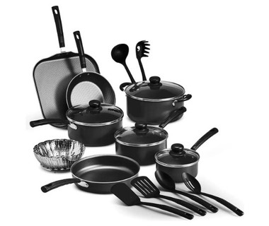 Bater�a de Cocina Tramontina 80119545 - Bater�a � Acero Inoxidable | 18 Piezas � Color Negro � Anti-adherente