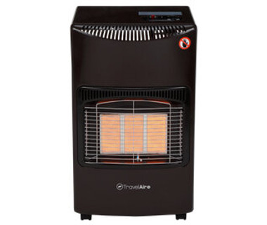 Calefactor de Gas TravelAire TAIP14LP - Gas � 3 Niveles de Potencia | Encendido Piezoel�ctrico � Dise�o Negro para Uso Profesional