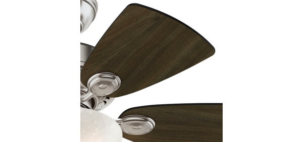 Hunter 52092 Casual Watson 34" Ceiling Fan – Brushed Nickel, Indoor Only, With Light Kit And Pull Chain, WhisperWind Motor, Reversible For Summer/Winter
