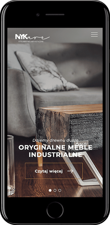 Grafika przedstawiająca smartfon z otwartą stroną internetową.