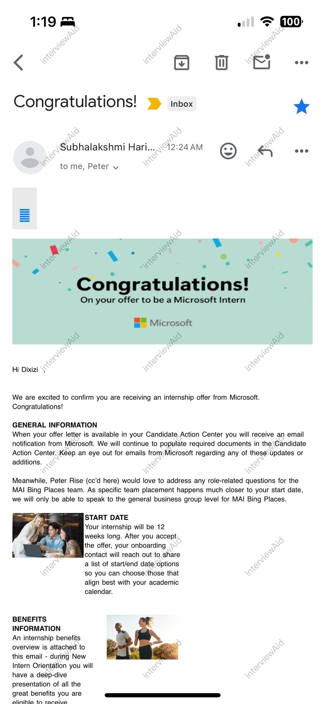 Microsoft offer 真实案例截图